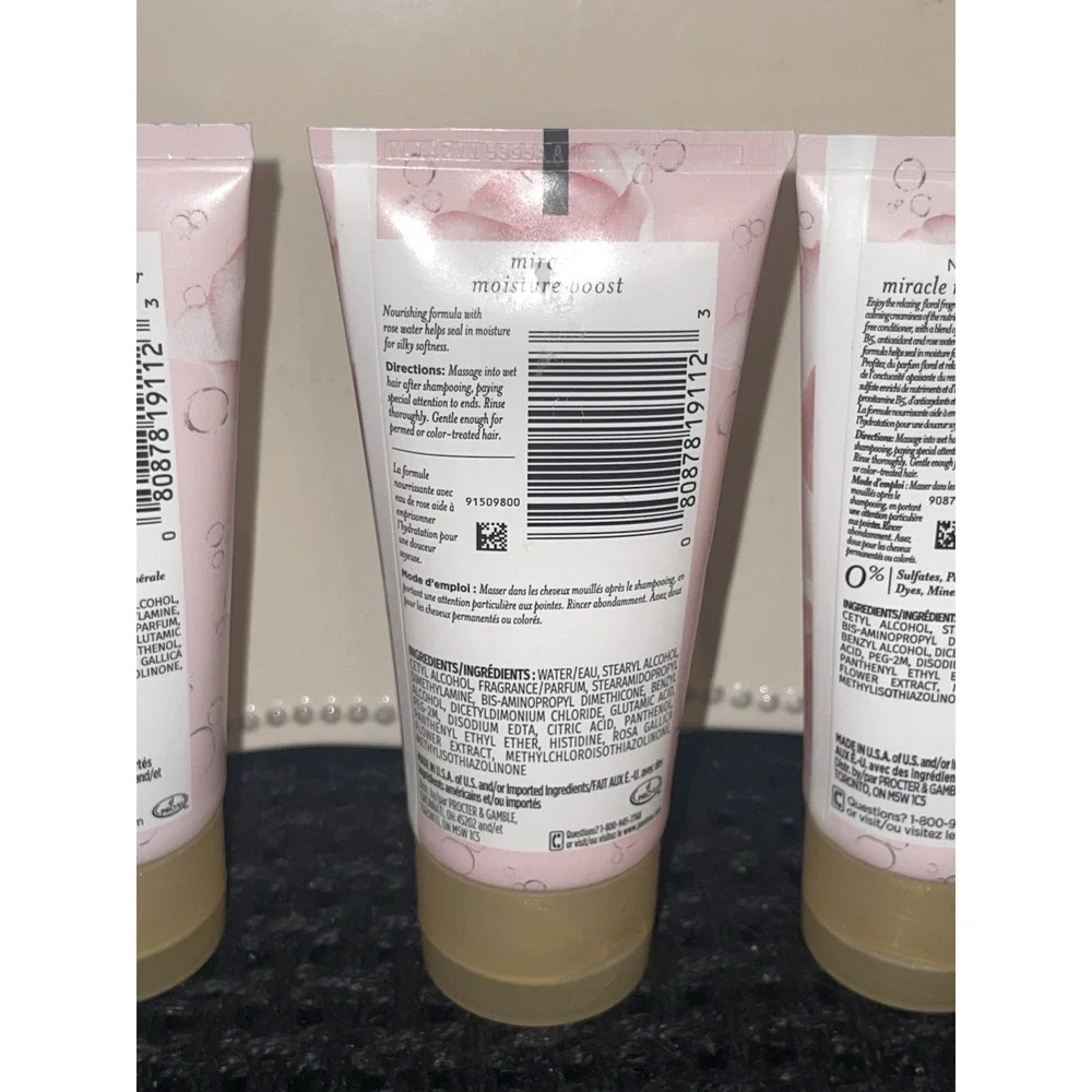 Pantene Miracle Moisture Boost Sulfate Free Conditioner Travel Size 2.5 Oz‎ (3)